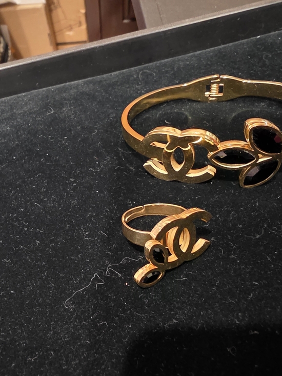 The Unbranded Brand Jewelry - Gold Tone Luxury Inspired Bracelet and Ring Set